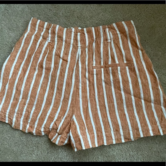 Forever 21 Pants - Striped high waisted paper bag shorts